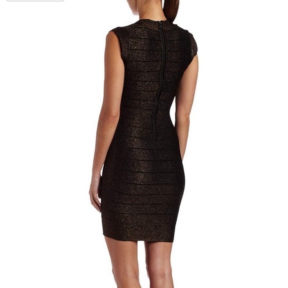 French Connection Shimmer Stretch Bandage Bodycon Party Mini Dress Size 4 - Picture 5 of 8